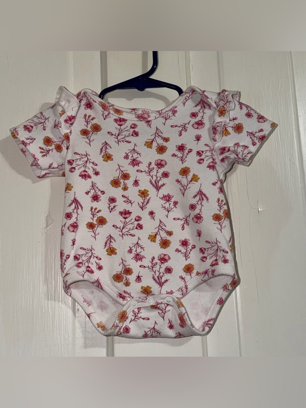 Girls size 12 month one piece Floral Short-Sleeve Baby One-Piece Romper shirt